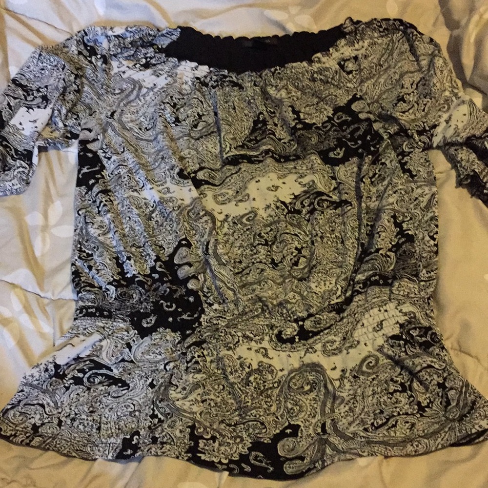 Black and white blouse